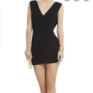 BCBG Gathered Black Dress Small